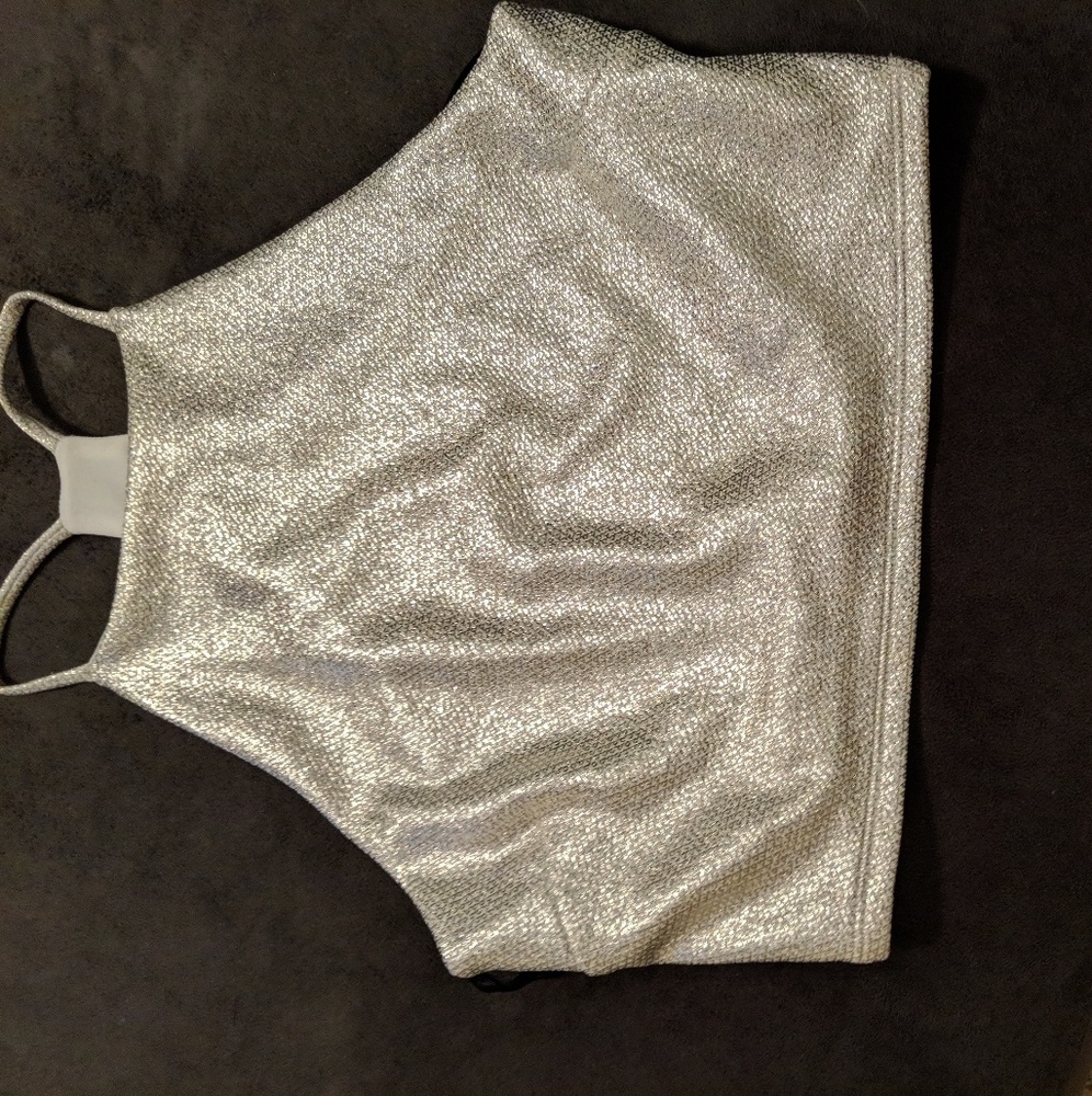 Gold, metallic cropped top